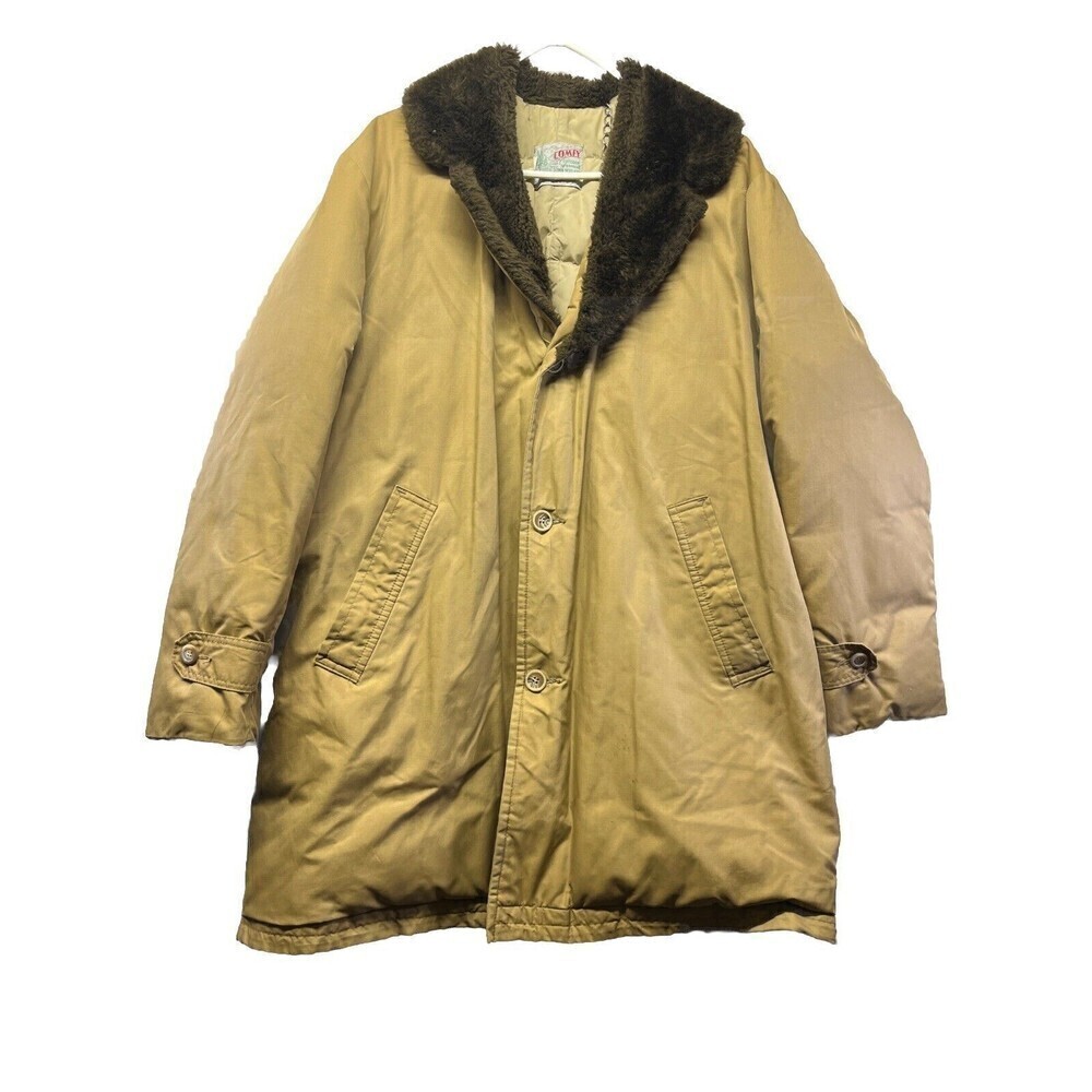 Vintage Comfy Goose Down Puffer Jacket Coat Parka Seattle Men's Large Brown
